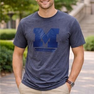 Rivalry Threads Blue University of Michigan Wolverines Tee Blue Block M